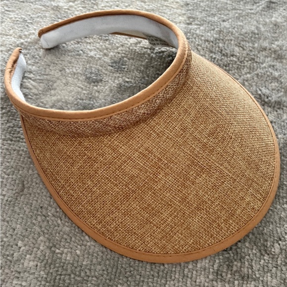 Boho Jute Wicker Natural Visor Hat - Picture 2 of 7